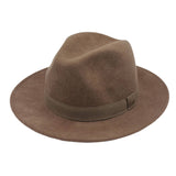 H Paris Classic Wool Fedora Hat with Ribbon Beaver