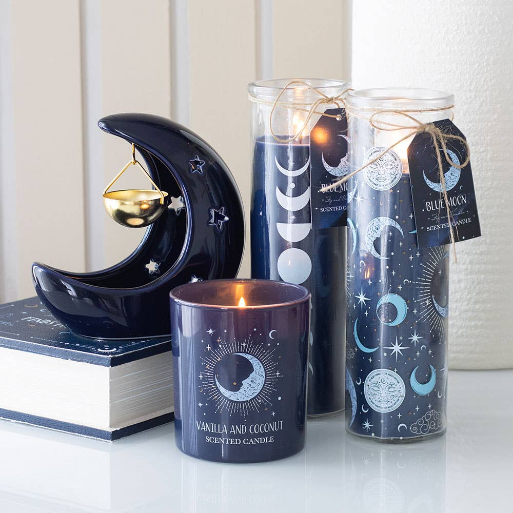 Something Different Blue Crescent Moon Hanging Oil Burner