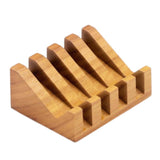 The Black Stuff Diagonal Teak Soap Dish