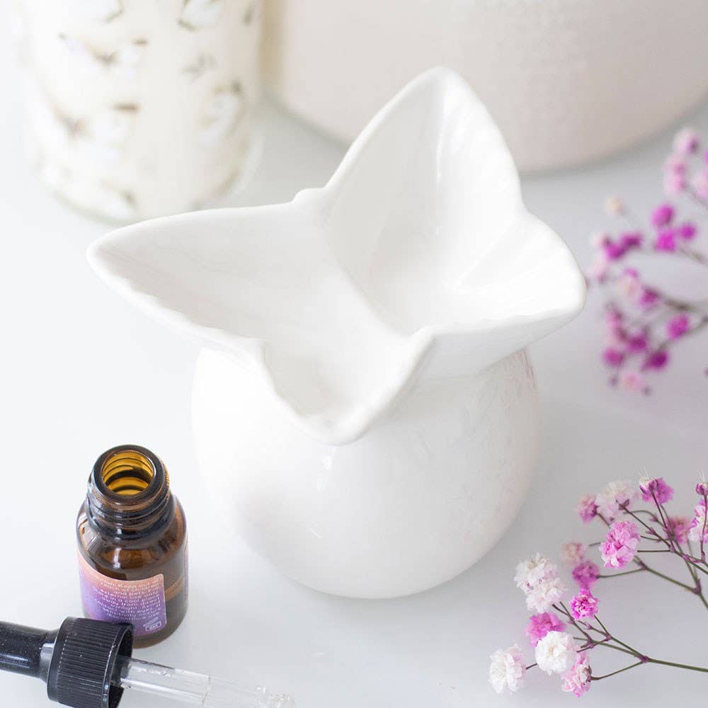 Something Different White Butterfly Oil Burner