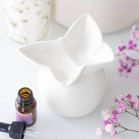 Something Different White Butterfly Oil Burner