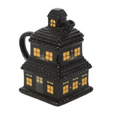 SD Black Haunted House Lidded Mug
