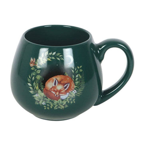 SD Green Sleeping Fox Rounded Mug