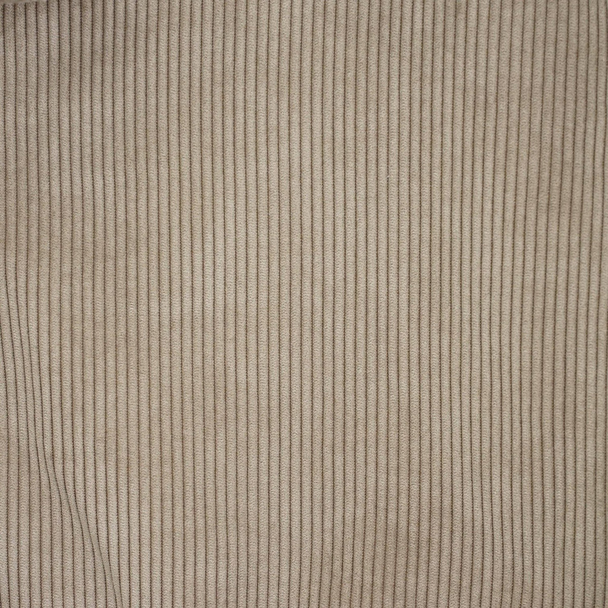 Close-up of Connemara Country beige corduroy fabric texture with vertical ribbed lines for a tote bag