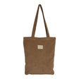 Connemara Country De La Mur beige corduroy tote bag with shoulder straps and a top zipper closure