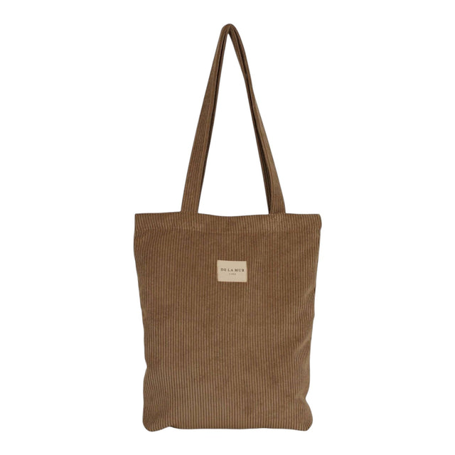 Connemara Country De La Mur beige corduroy tote bag with shoulder straps and a top zipper closure