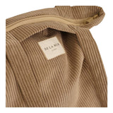 Connemara Country De La Mur beige corduroy zippered tote bag with fabric label detail