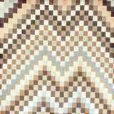 Connemara Country De La Mur small tote bag featuring a brown and beige geometric jacquard cotton blend pattern.