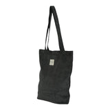 Connemara Country grey corduroy tote bag with shoulder straps and top zipper closure, shown with dimensions.