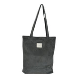 Connemara Country grey corduroy tote bag with shoulder straps and a top zipper closure, featuring a brand label.