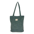Connemara Country De La Mur jade green corduroy tote bag with shoulder straps and top zipper closure