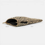 Connemara Country De La Mur Koto zippered glasses case in beige and black leopard print jacquard fabric