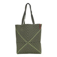 Connemara Country LOT83 Lexi 16 shopper bag in dark grey with neon yellow chevron stripe pattern and long handles