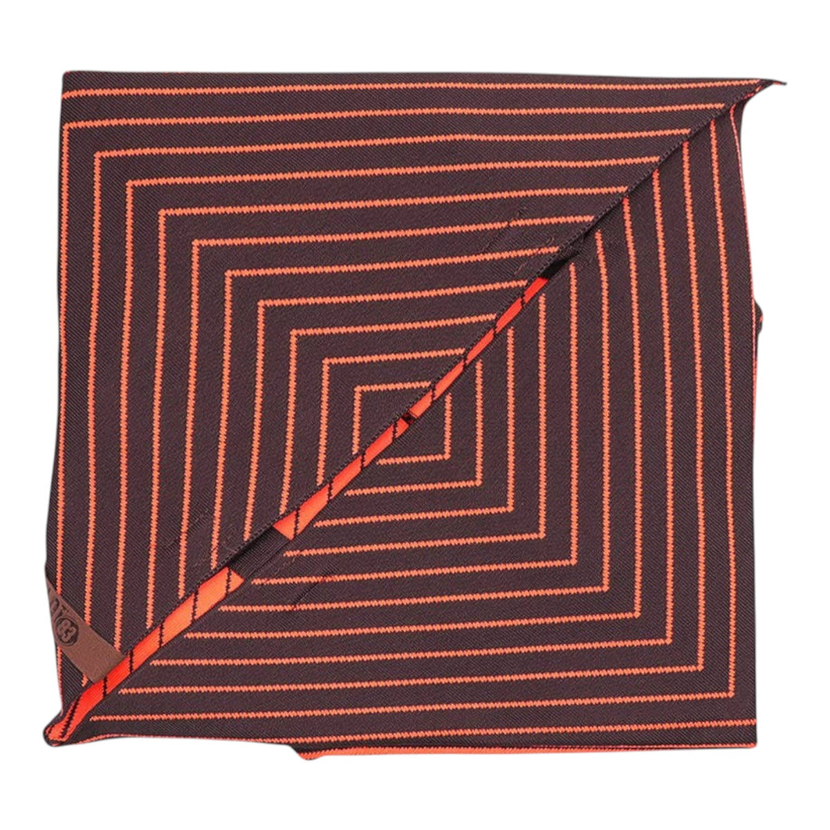 Connemara Country LOT83 Lexi 10 foldable shopper bag in brown and orange with a geometric striped pattern