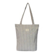 Connemara Country De La Mur lilac striped tote bag in cotton-polyester blend with lurex shimmer and top zipper