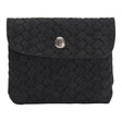 Connemara Country LOT83 Fenna 29 black woven wallet with a silver button closure and embossed logo detail.