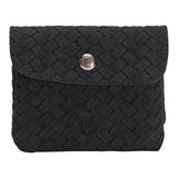 Connemara Country LOT83 Fenna 29 black woven wallet with a silver button closure and embossed logo detail.