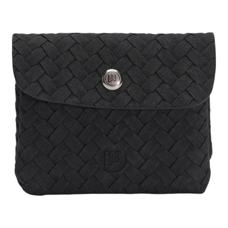 Connemara Country LOT83 Fenna 29 black woven wallet with a silver button closure and embossed logo detail.