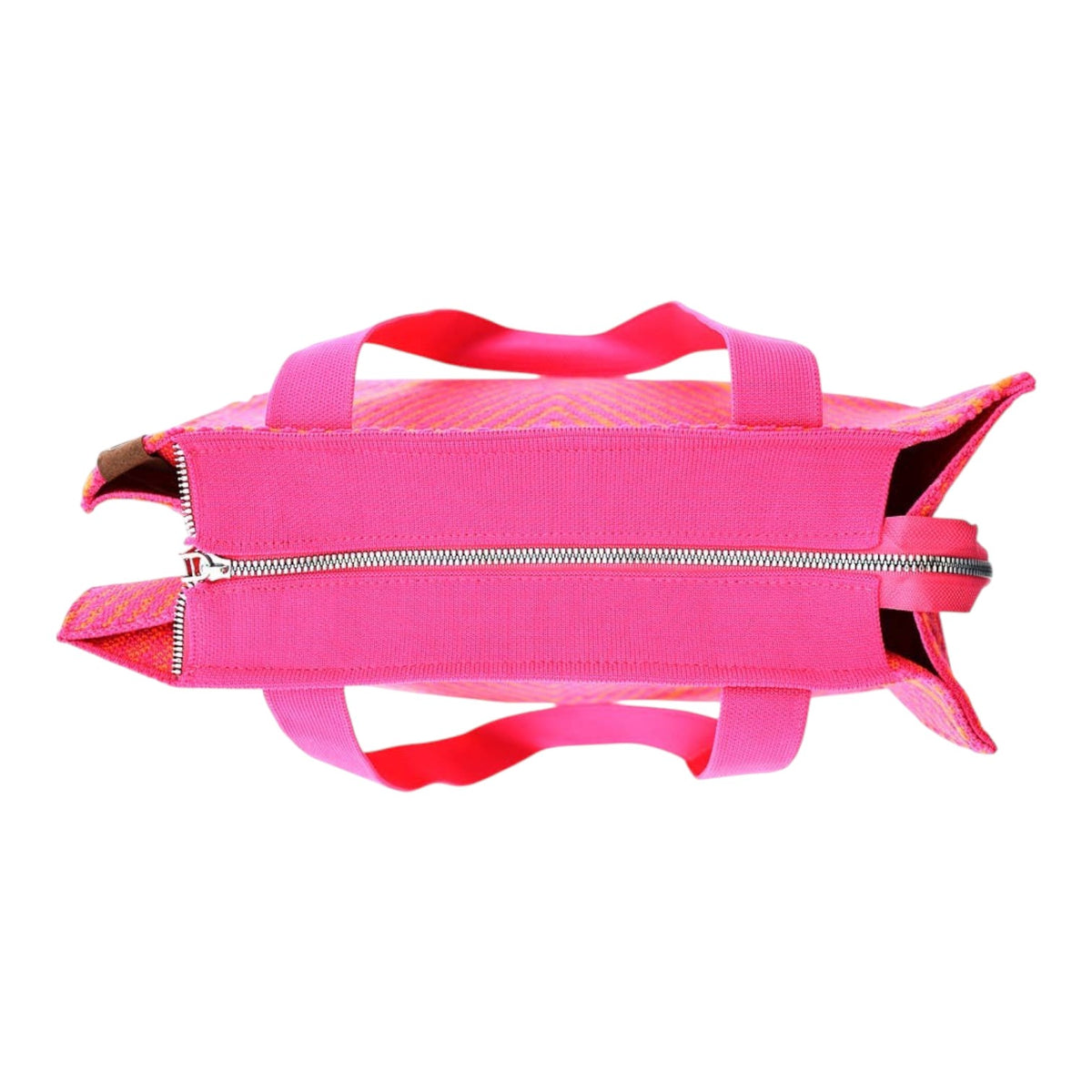 Connemara Country LOT83 Femke 17 tote bag in bright pink with a sturdy knitted texture and secure top zip closure.