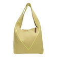 Connemara Country LOT83 Lois 171 shopper bag in lime green and beige chevron knit with a vegan leather logo tag