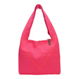 Connemara Country LOT83 Lois 168 pink and orange striped knitted polyester shopper bag with magnetic closure
