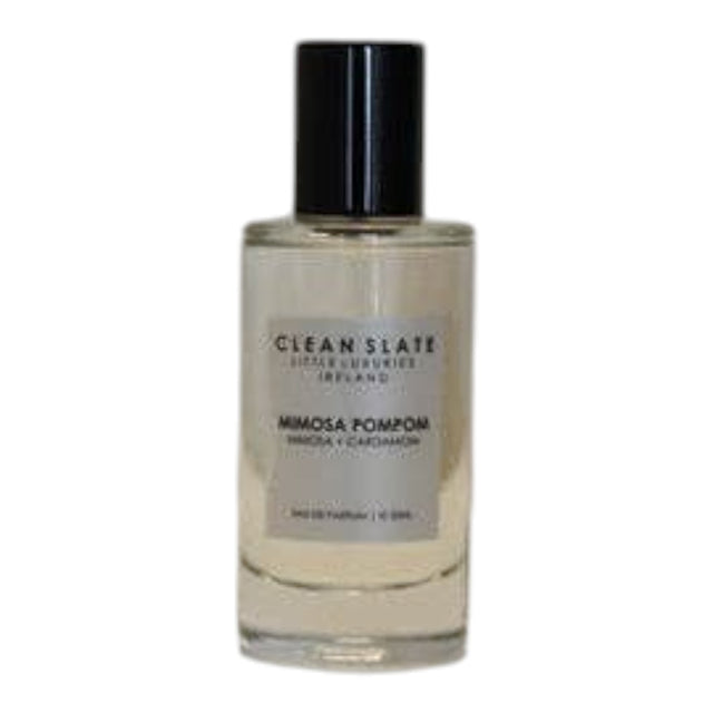 Connemara Country CLEAN SLATE Mimosa Pompom 50ml Eau de Parfum with notes of mimosa, cardamom, jasmine, violet, tonka bean, vanilla, and musk.