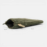 Connemara Country De La Mur moss green wide-wale corduroy glasses case with a top zipper and beige cord handle