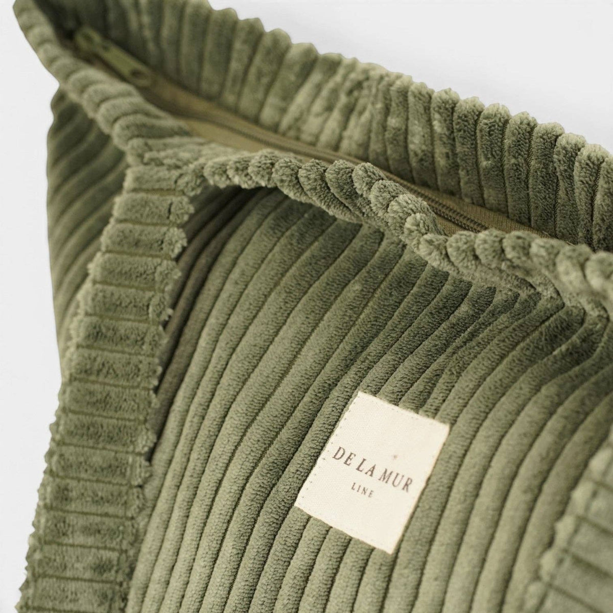 Connemara Country large moss green wide-wale corduroy shopper bag with a top zipper and fabric brand label