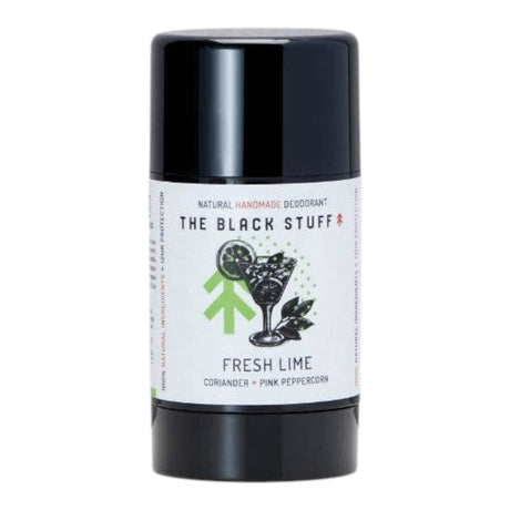 Connemara Country The Black Stuff natural deodorant stick in fresh lime scent with coriander and pink peppercorn