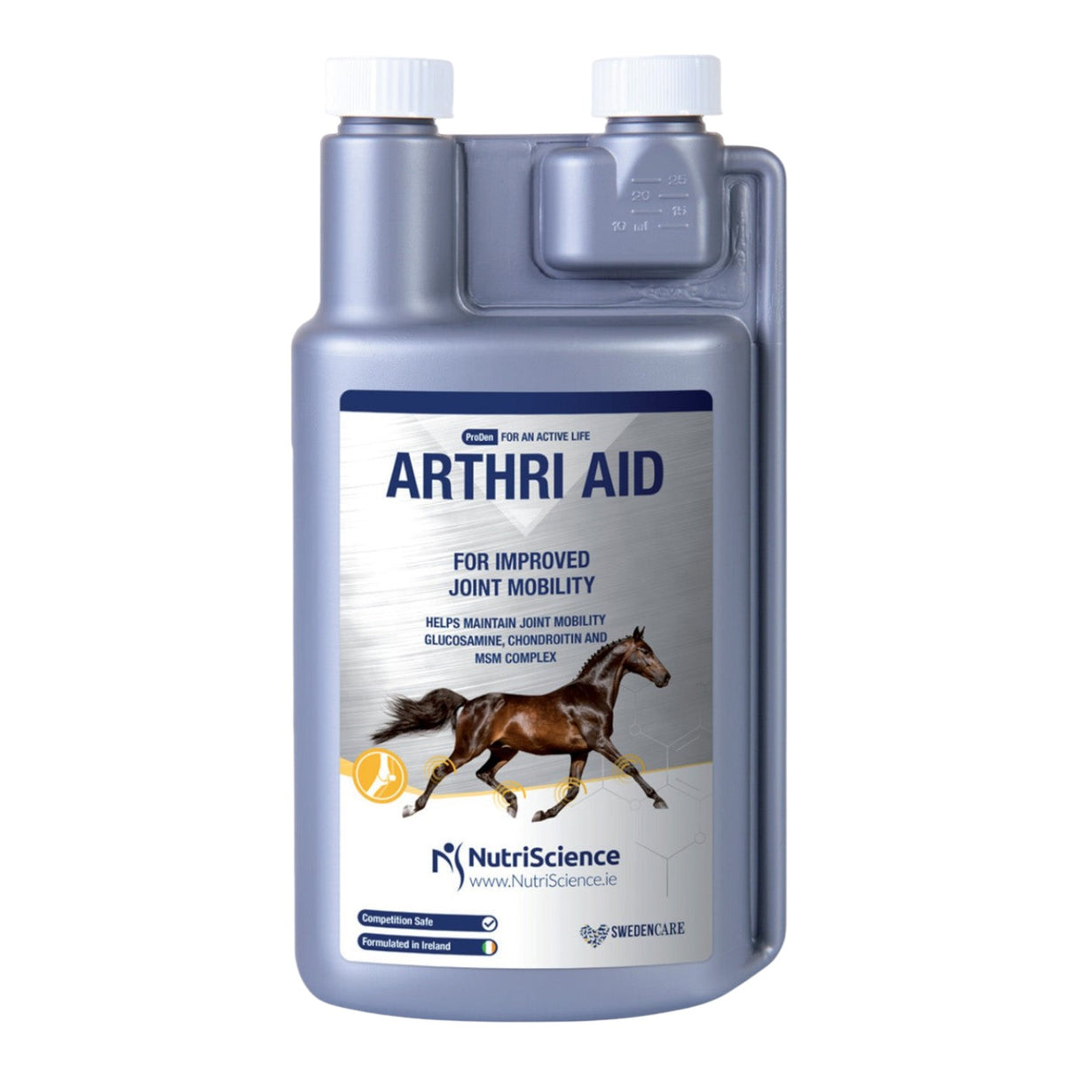 Connemara Country NutriScience Arthri Aid 1lt liquid joint mobility supplement for horses in a grey bottle