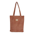 Connemara Country pink corduroy tote bag with shoulder straps, top zipper, and De La Mur brand label.