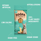 Connemara Country Soopa Paw-Na Colada dental sticks for dogs, featuring coconut and pineapple plant-based ingredients.