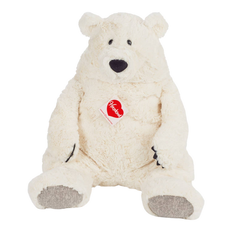 Connemara Country Teddy Hermann Jones 50cm plush polar bear with soft cream fur and a red heart tag