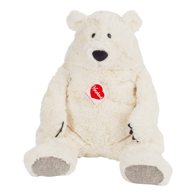 Connemara Country Teddy Hermann Jones 50cm plush polar bear with soft cream fur and a red heart tag