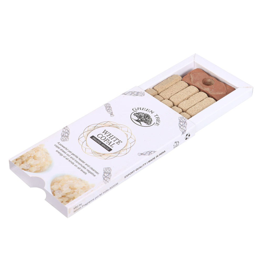 Green Tree Smudge Bricks with Holder