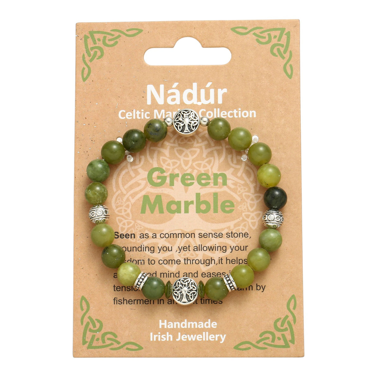 Celtic Ore Stretch Bracelet Metal Beads Trinity Marble