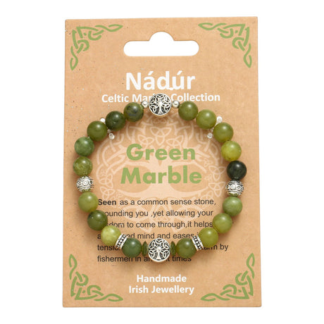 Celtic Ore Stretch Bracelet Metal Beads Trinity Marble