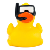 Connemara Country Tina Diver rubber duck featuring a yellow body, orange beak, and black diving goggles with snorkel.