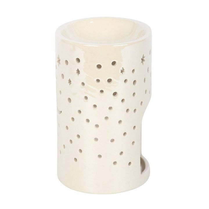 Something Different Iridescent White Moon Pillar Oil Burner