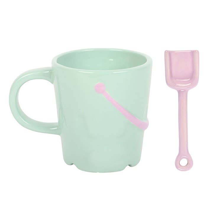 Something Different Bucket Mug with Spade Spoon