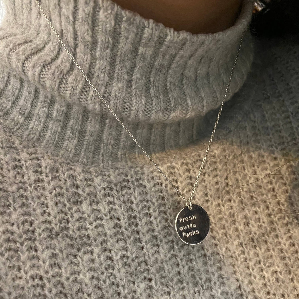 Rudies and Co Fresh Outta F**ks Disc Necklace