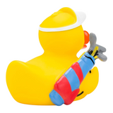 Connemara Country Georg golfer rubber duck wearing a white cap and carrying a golf bag, back view