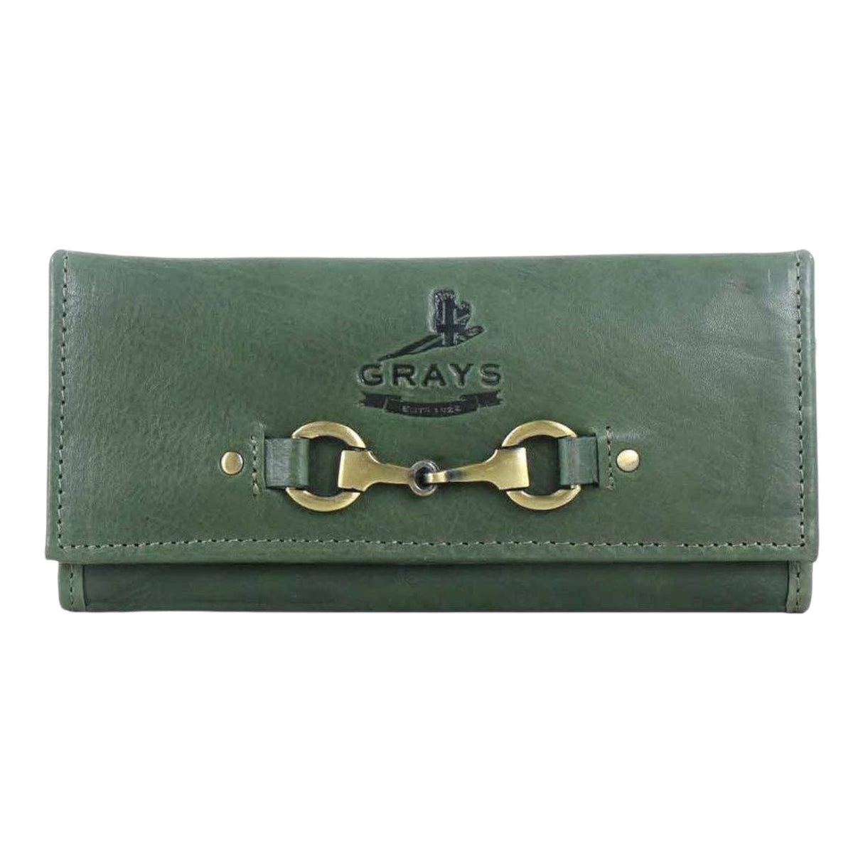 Grays 1922 Lily Snaffle Purse in Green Leather