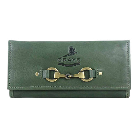 Grays 1922 Lily Snaffle Purse in Green Leather