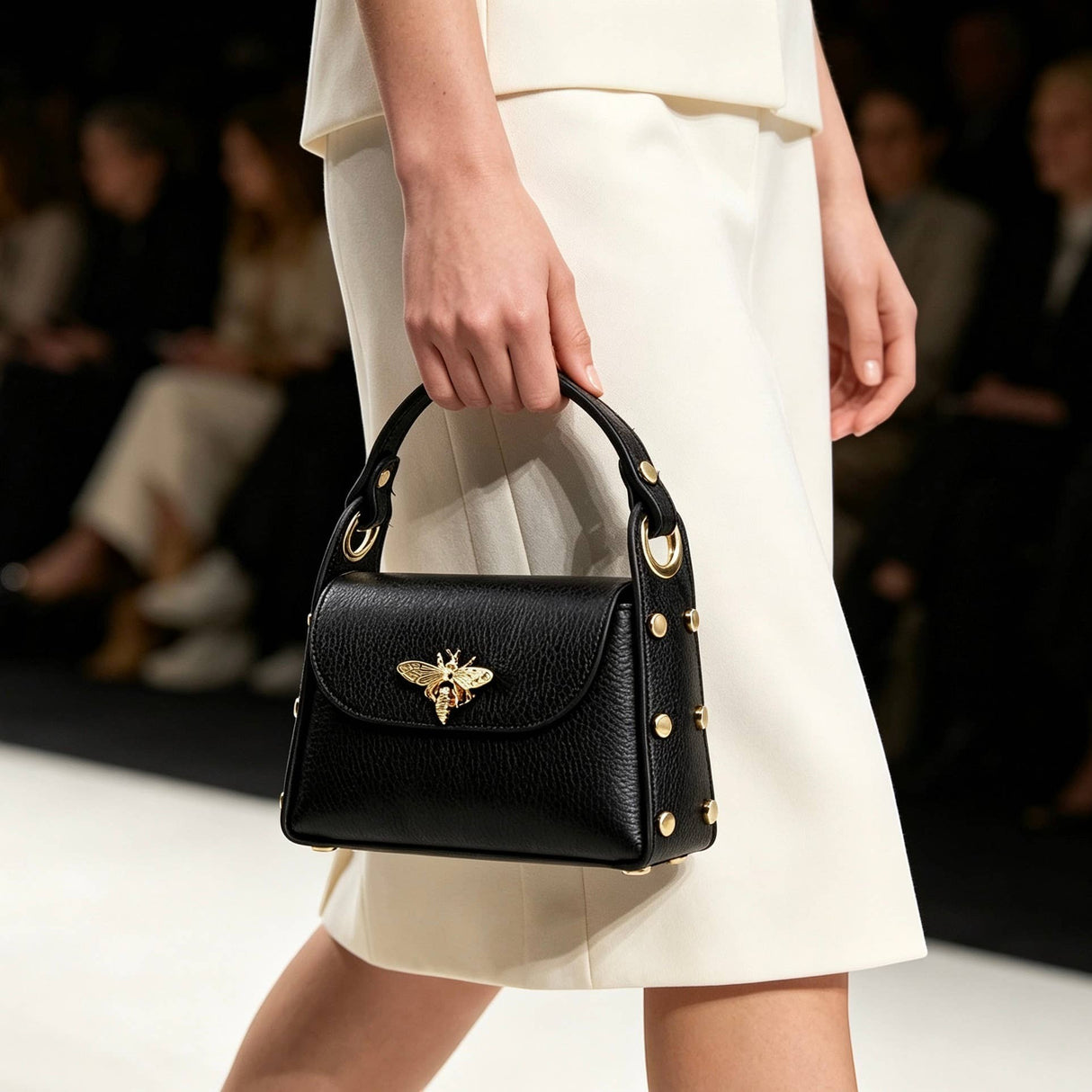 Nanabags Bee Happy Mini Leather Crossbody Bag