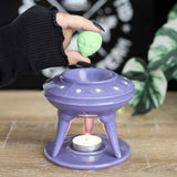 Something Different  UFO Wax Burner with Lime Alien Wax Melt