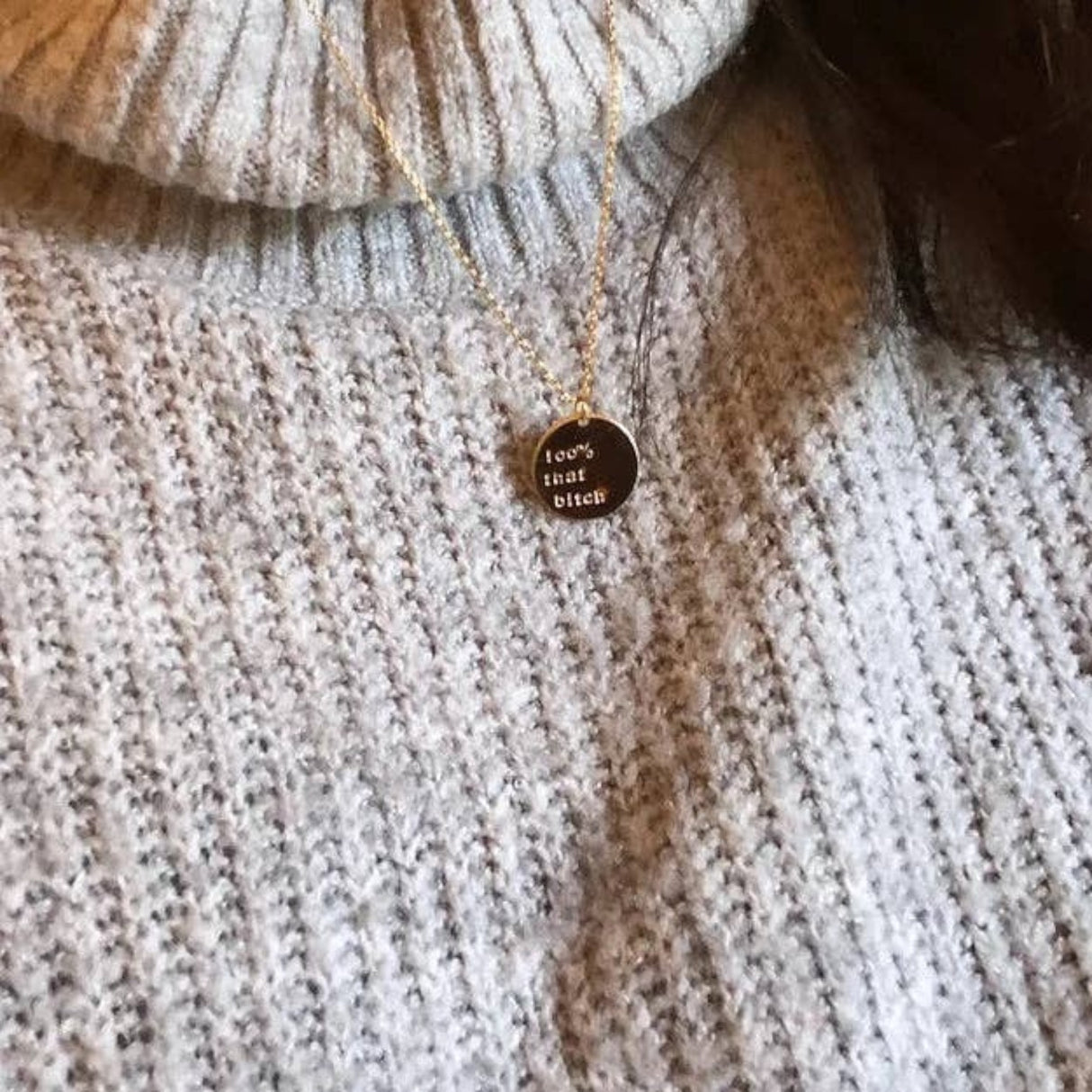 Rudies and Co 100% That B***h Disc Necklace