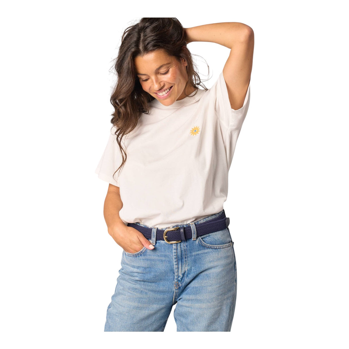 Billy Belt Women's Solid Elastic Braided Belt Navy