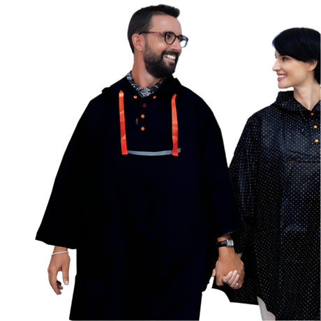 Unisex Navy Blue Rain Poncho