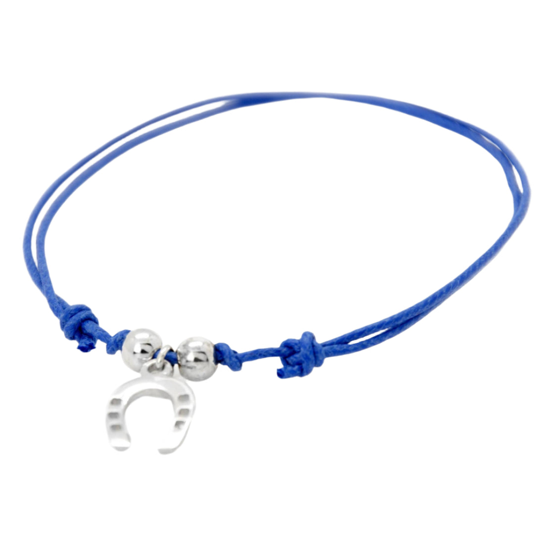 Talisman Silver Horseshoe Cord Bracelet